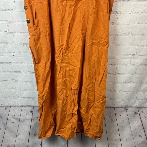 BloomChic Orange Midi Pinafore Dress Plus Size 2X - Picture 6 of 7